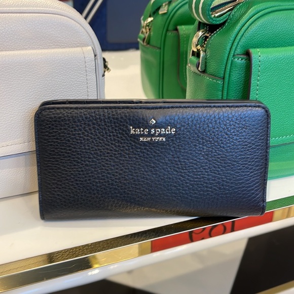 Kate Spade Dumpling Large Slim Bifold Wallet 
COLOR: Black - Picture 8 of 16